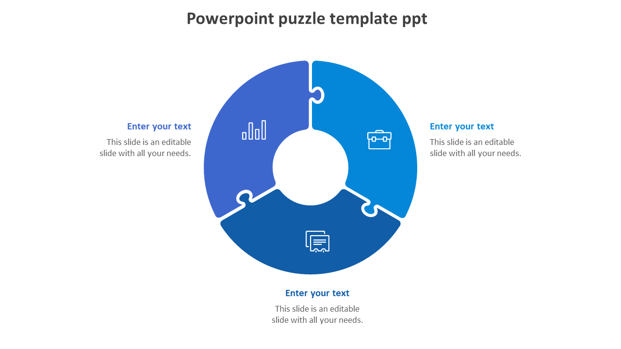 powerpoint puzzle template ppt-blue